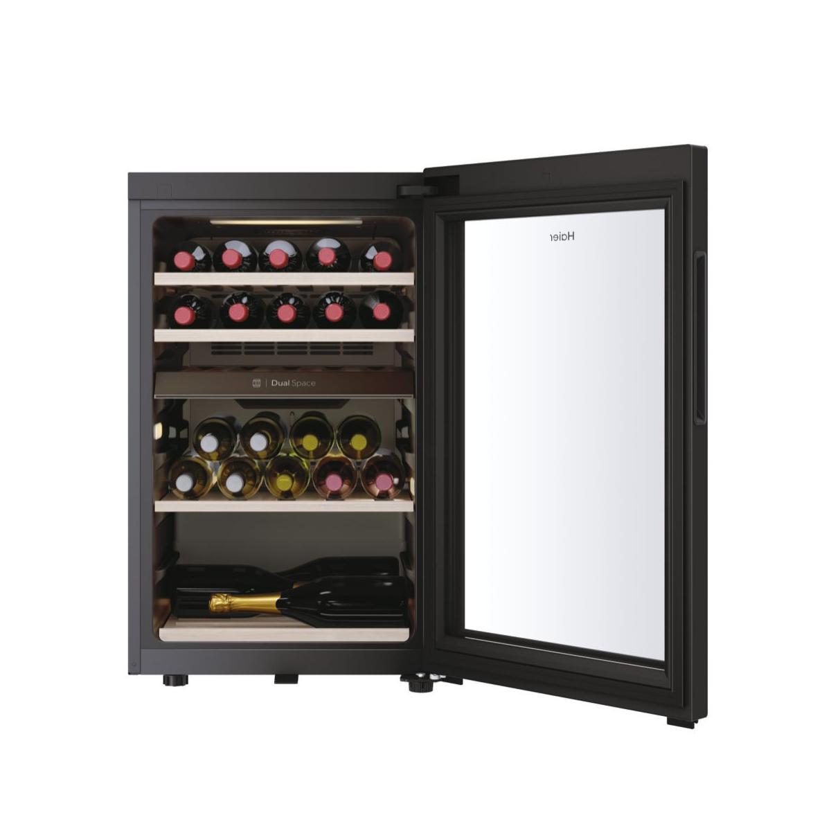 Cantinetta Vino Haier HWS42GDAU1 con Compressore Libera Installazione Luci 3D Natural Airflow System Nero