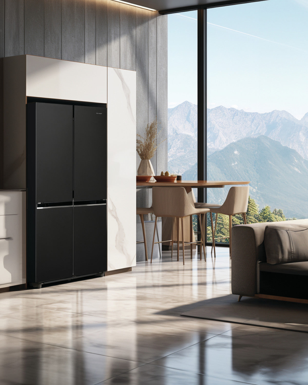 Sharp SJ-NFA15IMXBE frigorifero side-by-side Libera installazione 488 L E Nero