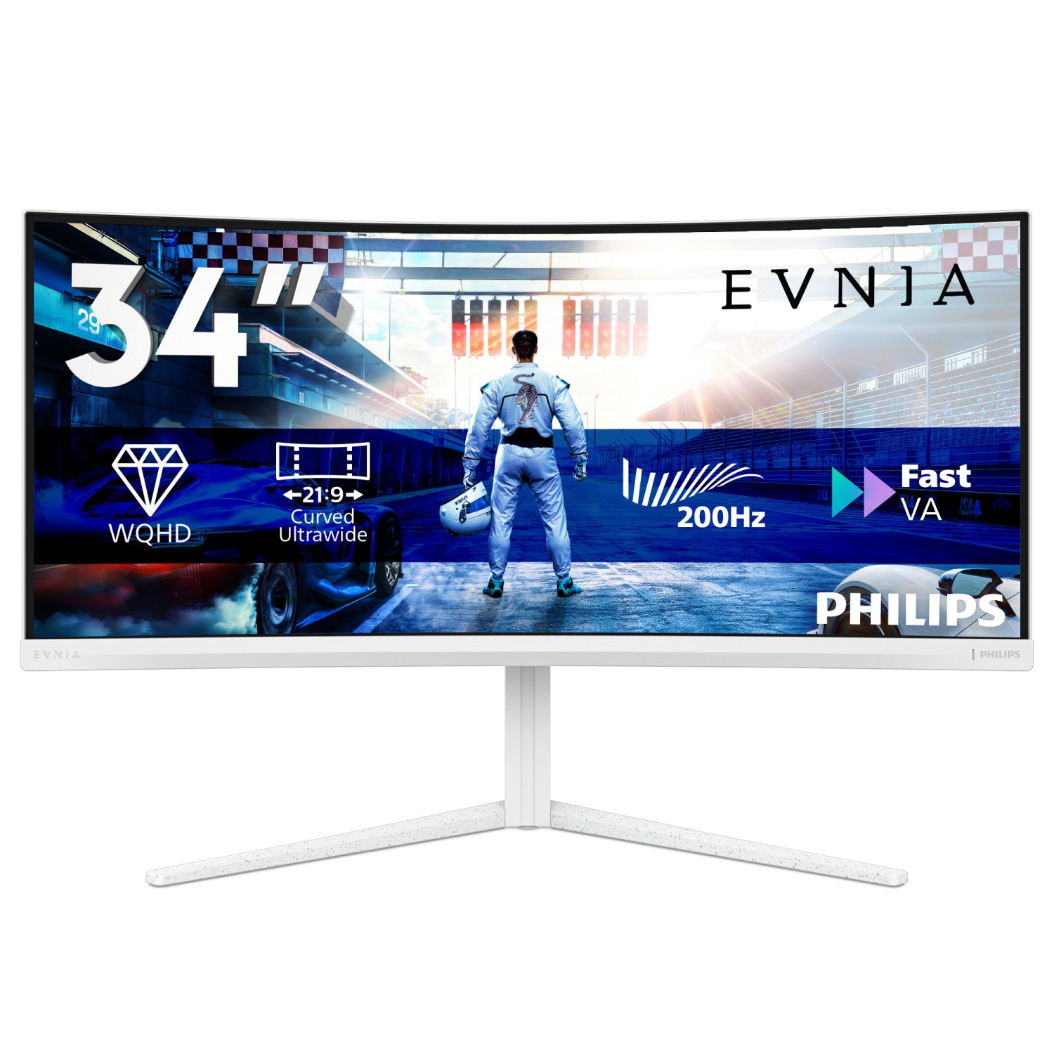 Philips 34M2C5601QA/00 Monitor PC 86,4 cm (34") 3440 x 1440 Pixel Bianco