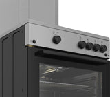 Beko Cucina Forno a Gas,coperchio in metallo, ventilazione tangenziale, Classe A, Inox