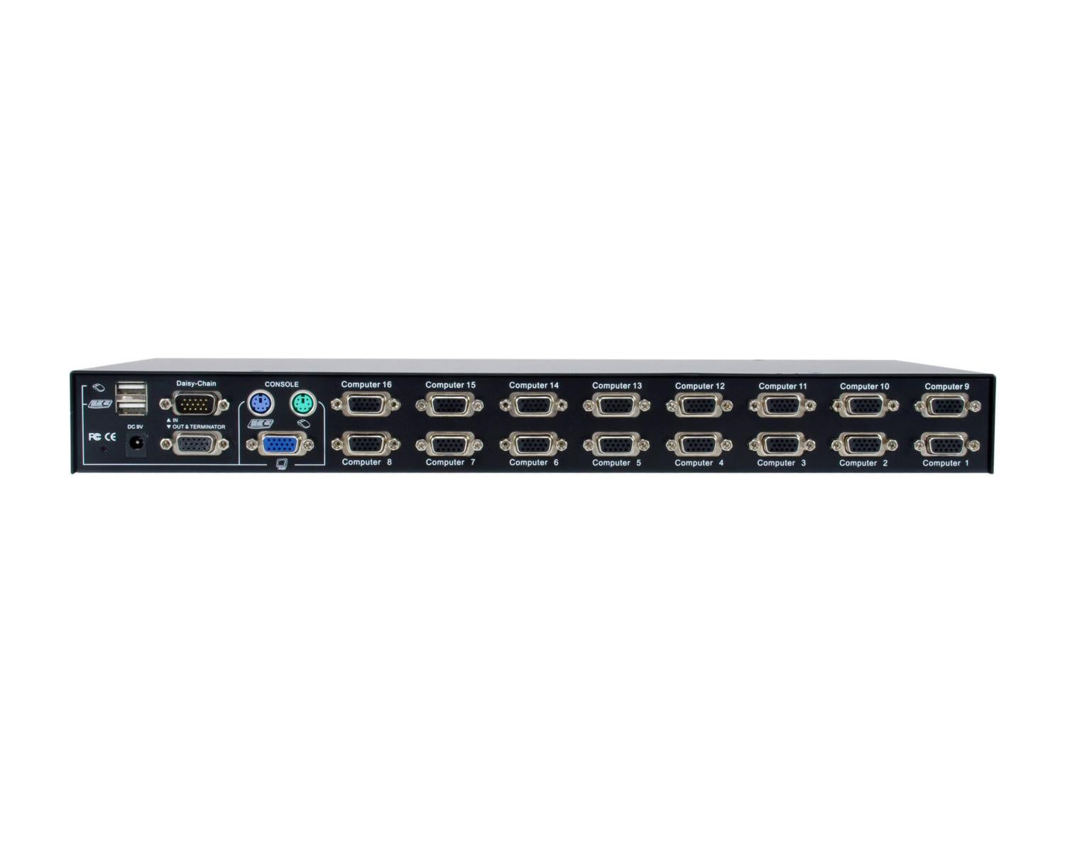 LevelOne KVM-3216 switch per keyboard-video-mouse (kvm) Montaggio rack Nero