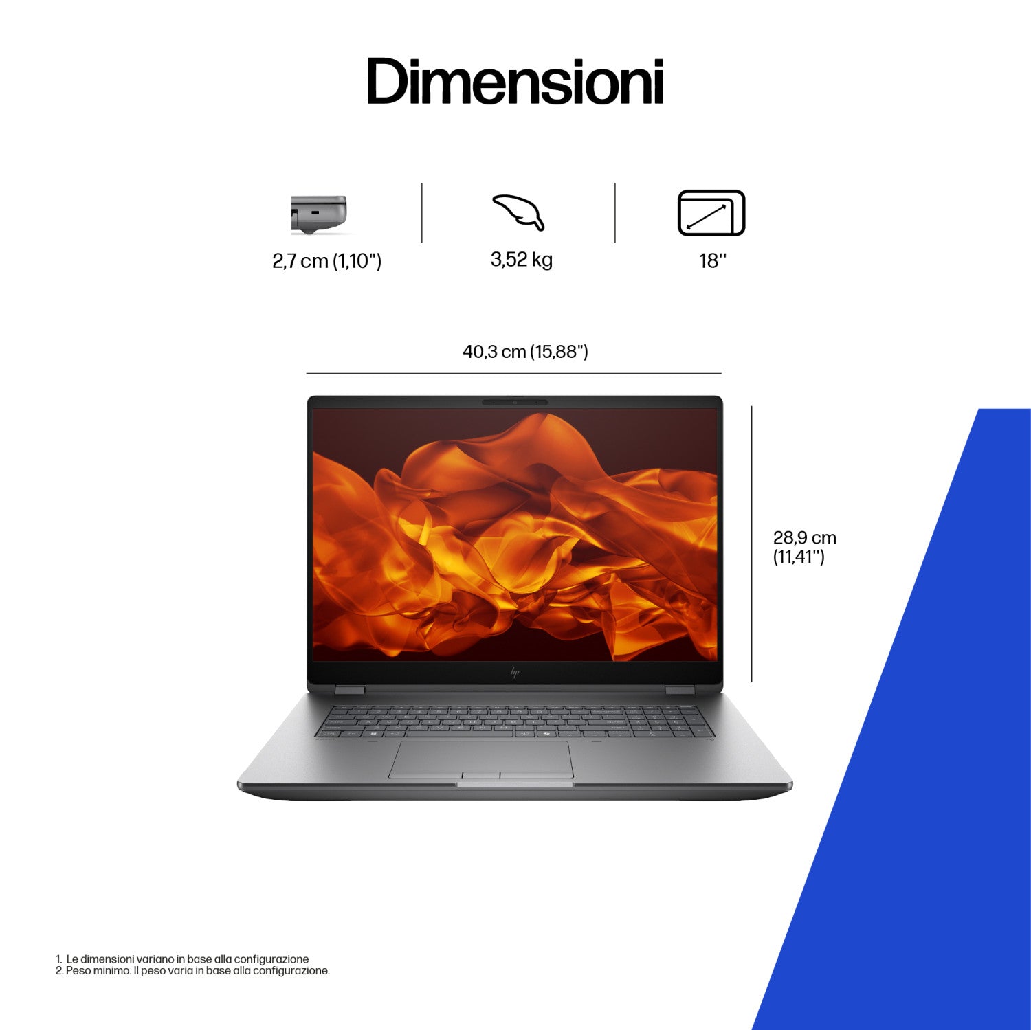 HP ZBook Fury G1i 18 inch Mobile Workstation PC Wolf Pro Security Edition - Data Science Intel Core Ultra 7 255HX 45,7 cm (18") WQXGA 32 GB DDR5-SDRAM NVIDIA RTX PRO 2000 Blackwell Wi-Fi 7 (802.11be) Windows 11 Pro AI Workstation, AI PC