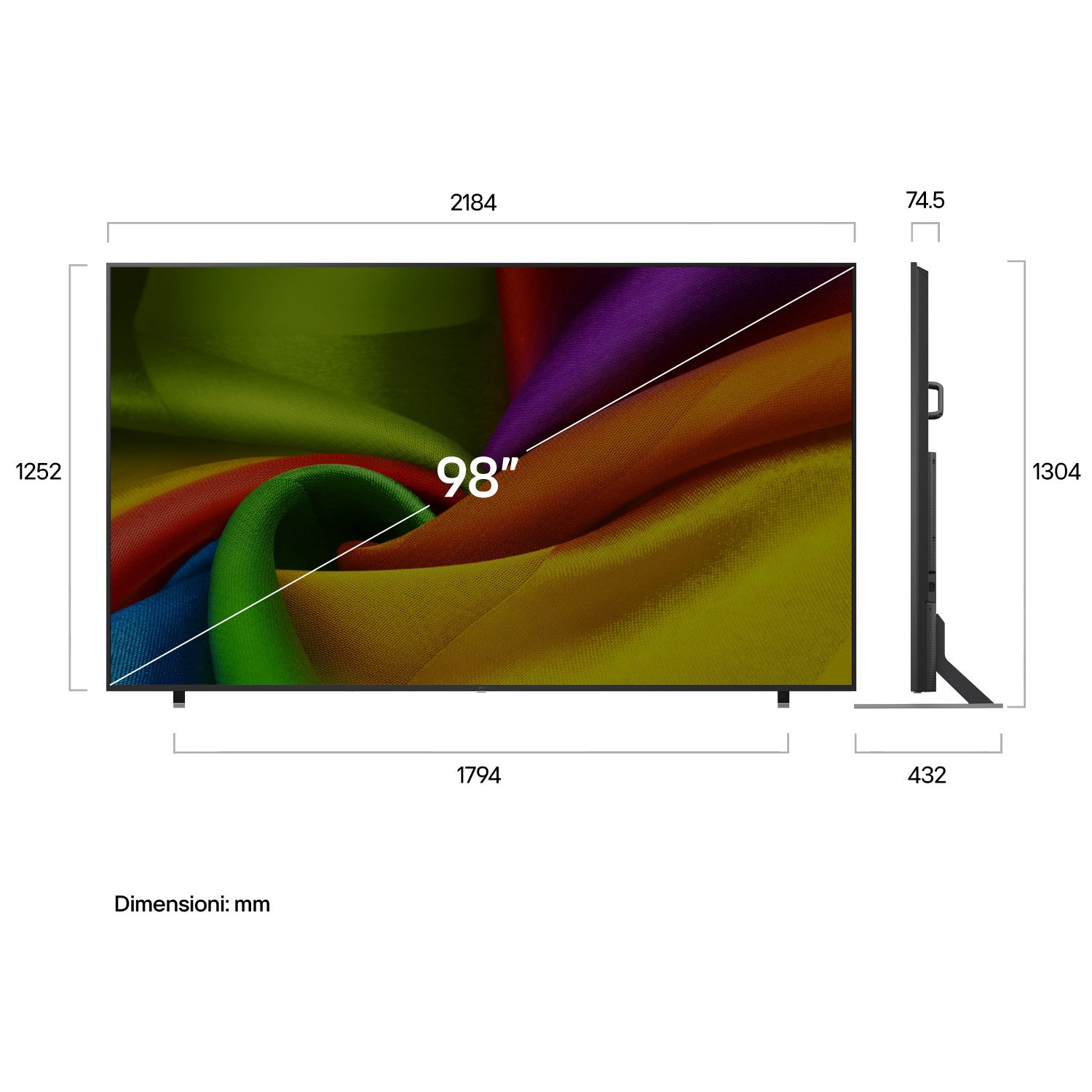 LG NANO 4K UHD AI 98'' Serie NU90 98NU900B6LB, 4K, AI Magic Remote, Nano Detail Enhancer, HDR10 Pro, 144Hz,SMART TV 2026