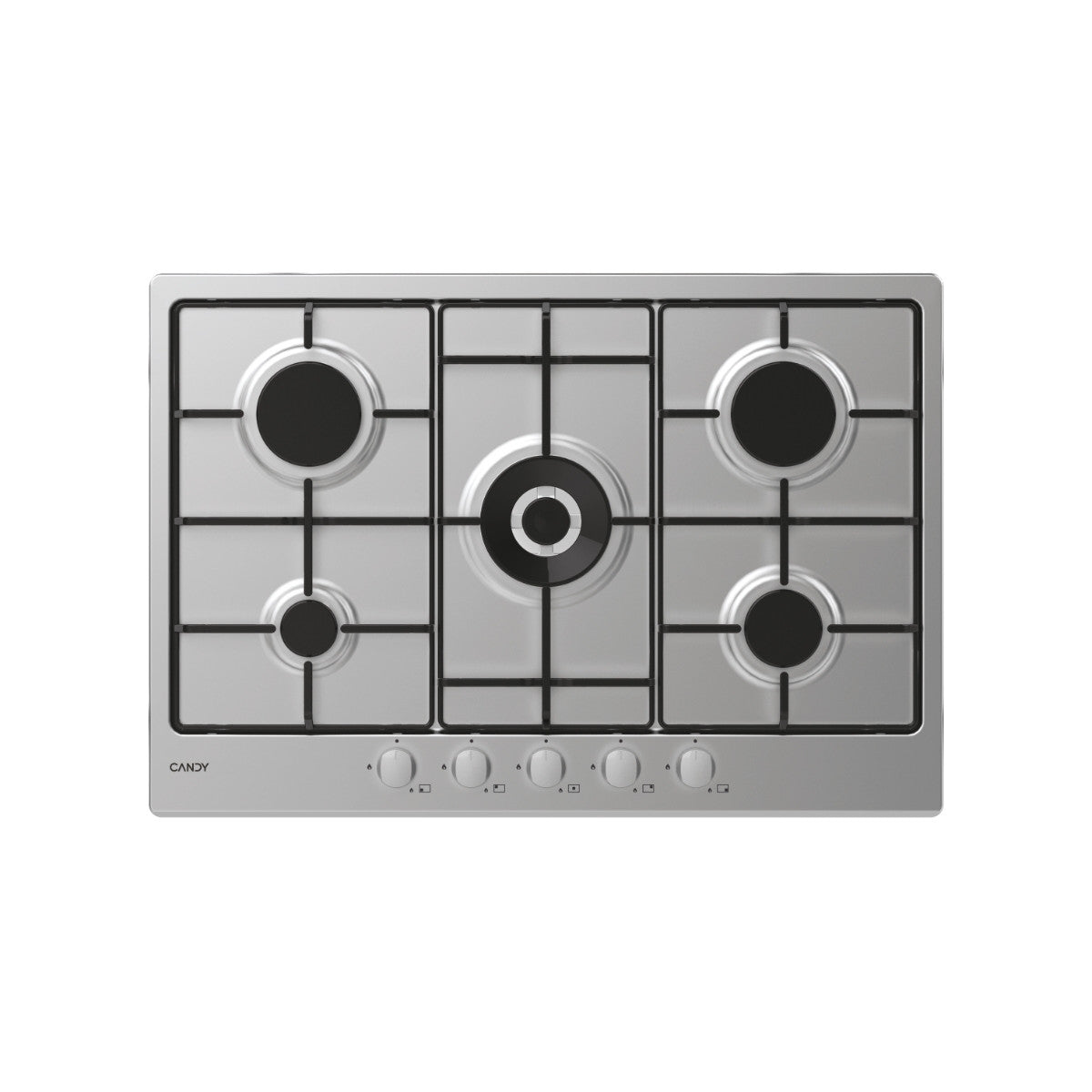 Candy Moderna CHW74WX piano cottura Acciaio inox Da incasso 75 cm Gas 5 Fornelli