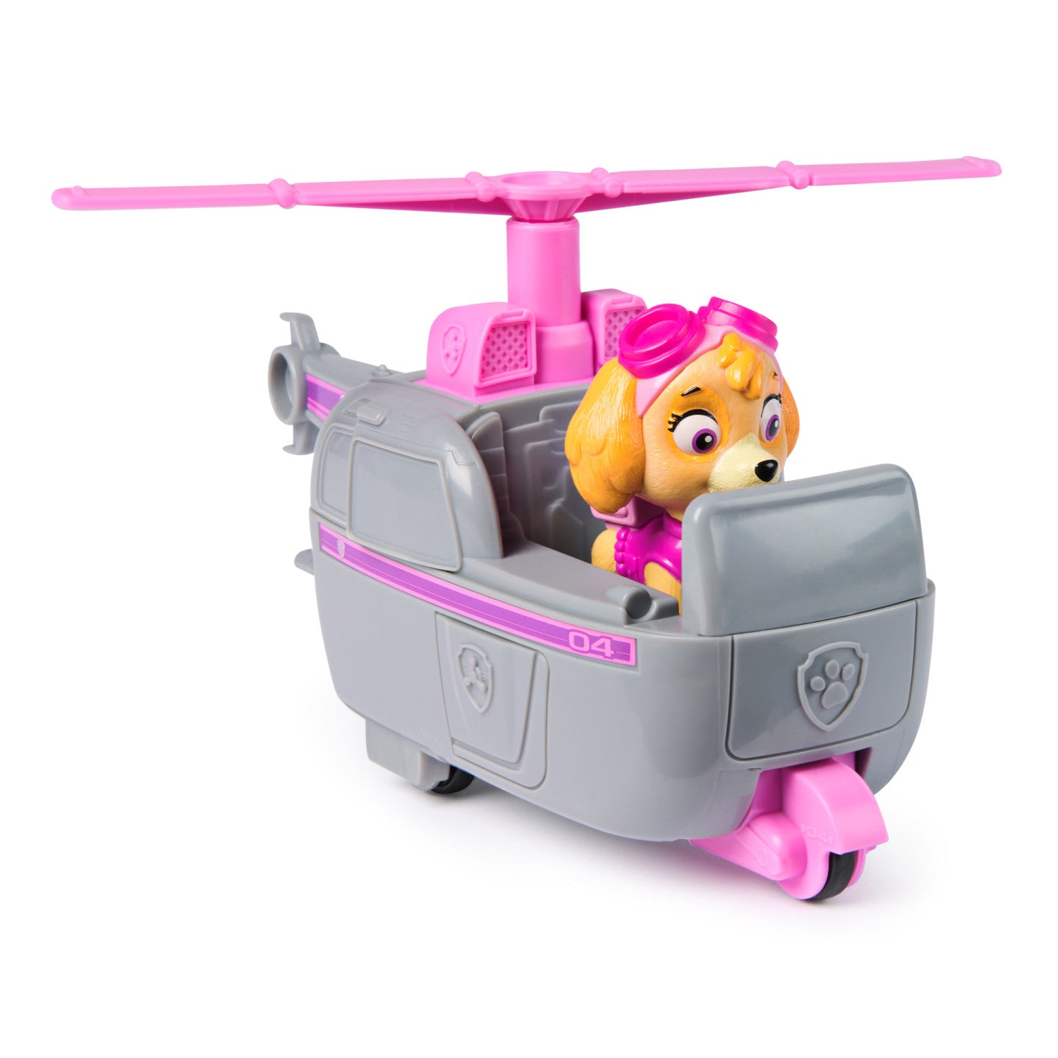 PAW Patrol , Elicottero di Skye con Personaggio Action Figure, Veicolo di Salvataggio Aereo con Elica Rotante per Missioni ad Adventure Bay, Giocattolo per Bambini e Bambine, 3 Anni