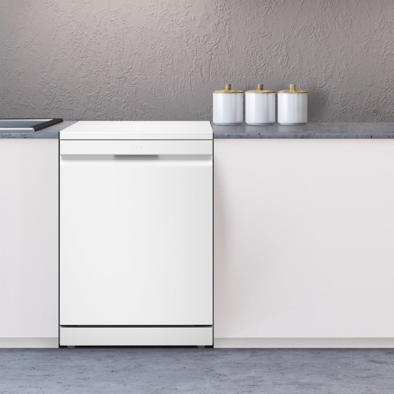 LG Lavastoviglie Libera Installazione DF375HWS Classe A 14 Coperti TrueSteam QuadWash 3 Cestelli Auto-Apertura Wi-Fi 43dB Bianco