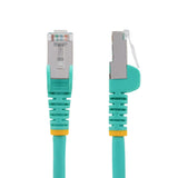 StarTech.com Cavo Ethernet CAT 6a - 7m - Acqua - Cavo di rete LAN Low Smoke Zero Halogen (LSZH) - 10GbE 500MHz 100W PoE - Filo/Cavo patch schermato S/FTP con spinotto RJ45 antigroviglio e rilievi di trazione