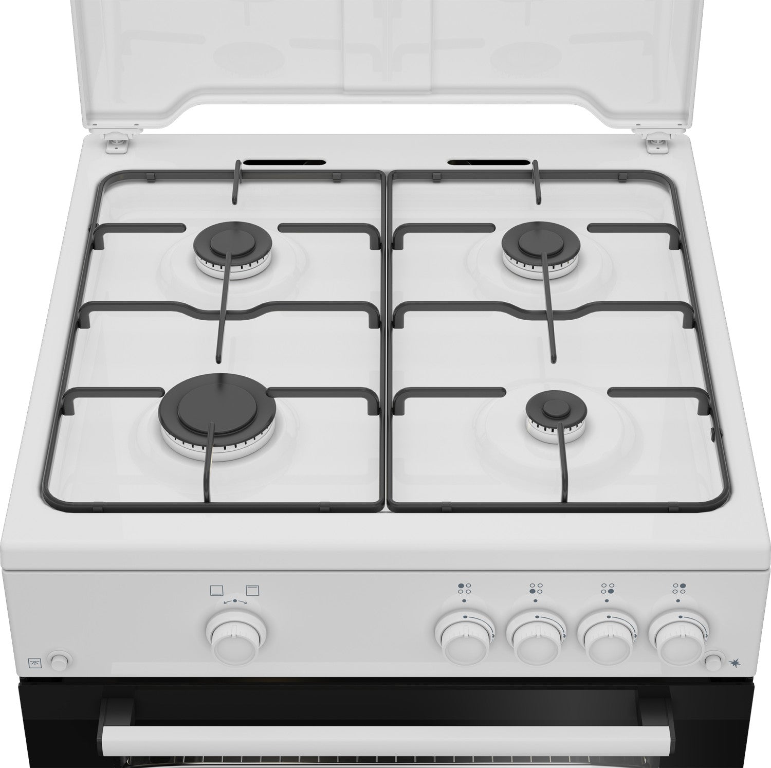 Beko Cucina Forno a Gas,coperchio in metallo, ventilazione tangenziale, Classe A, Bianco