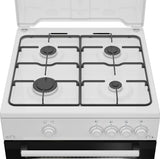Beko Cucina Forno a Gas,coperchio in metallo, ventilazione tangenziale, Classe A, Bianco