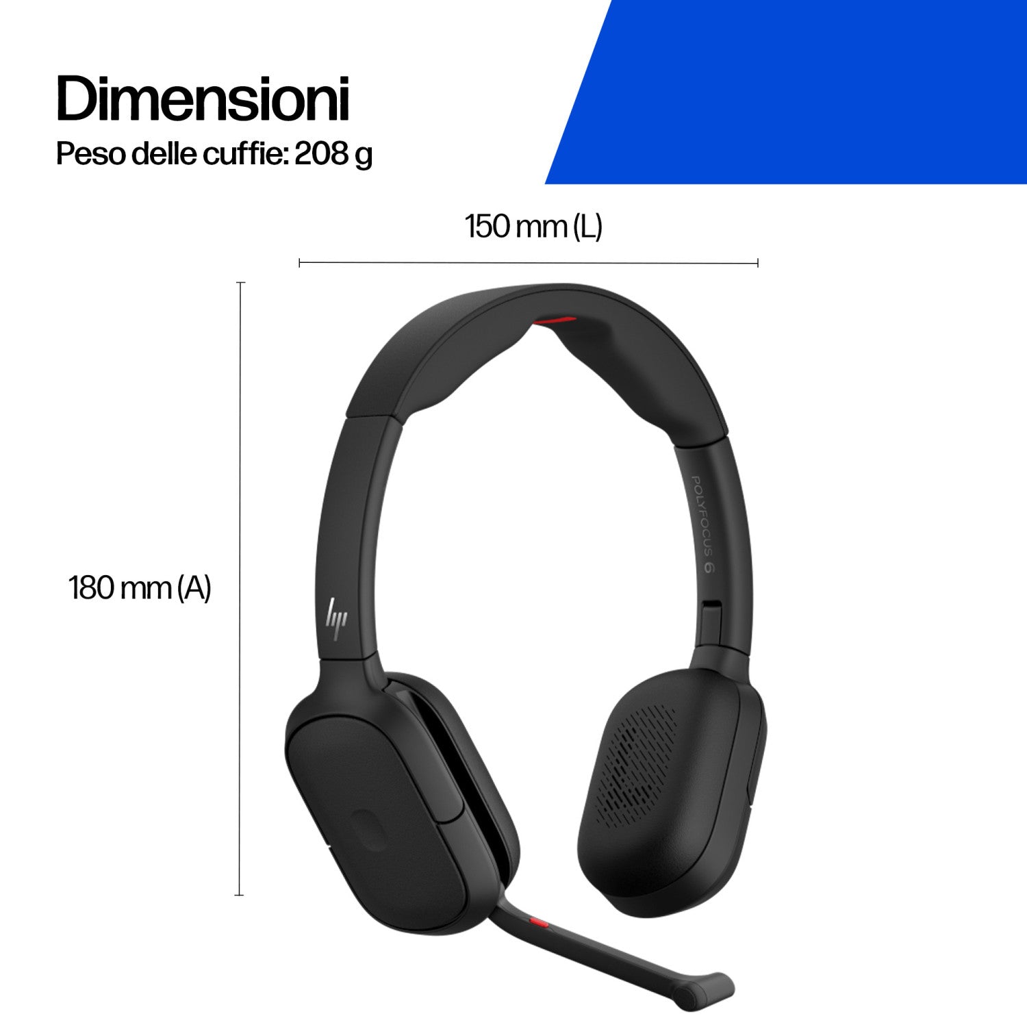 HP Poly Cuffie Bluetooth stereo Focus 625