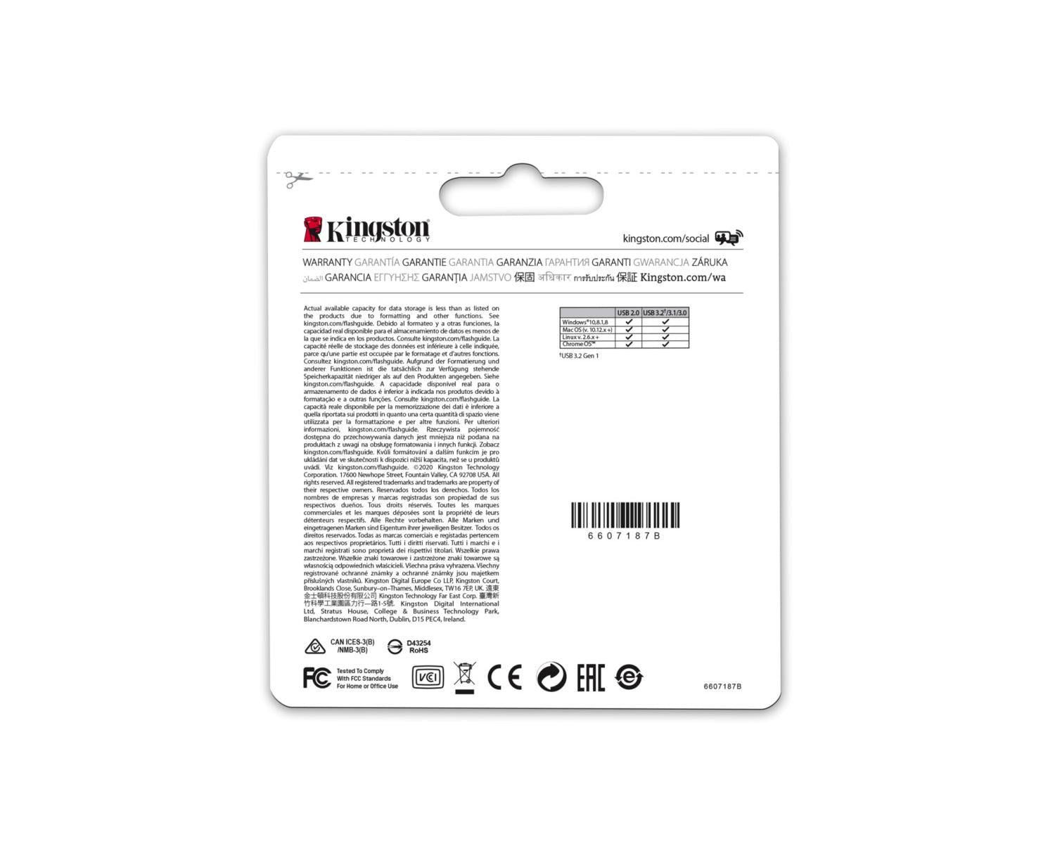 Kingston Technology DataTraveler Micro Pen Drive Chiavetta USB 64 GB 3.2 Gen 1 Argento