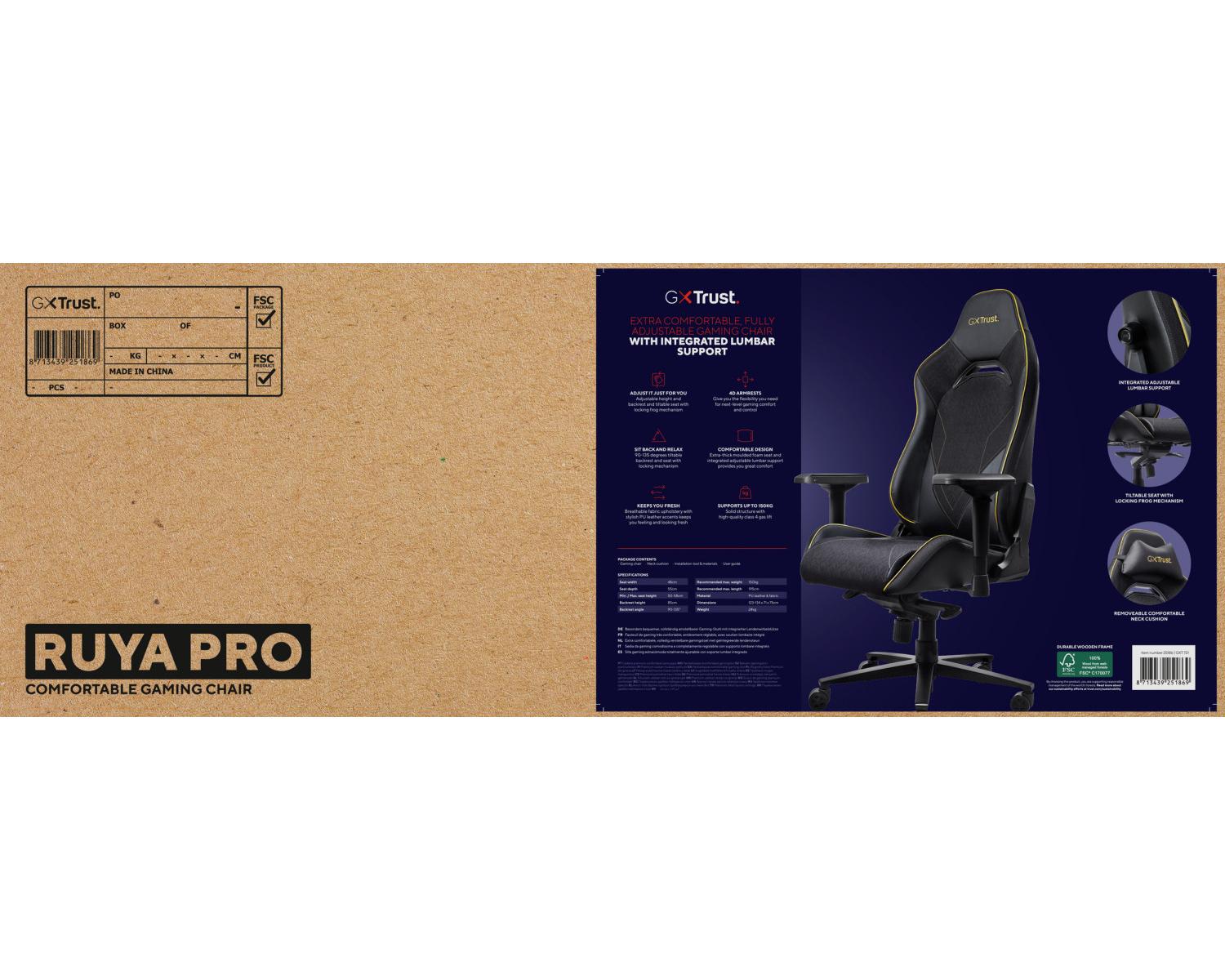 Trust GXT 721 Ruya Pro Sedia per gaming universale Nero