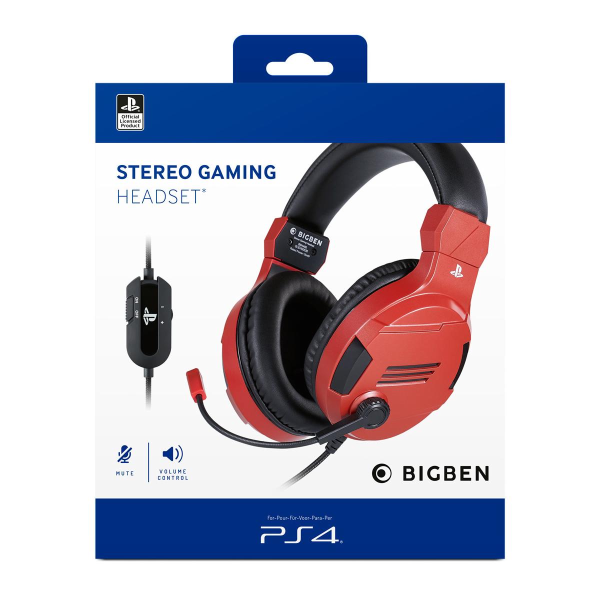 Bigben Interactive PS4OFHEADSETV3R cuffia e auricolare Cablato A Padiglione Giocare Rosso