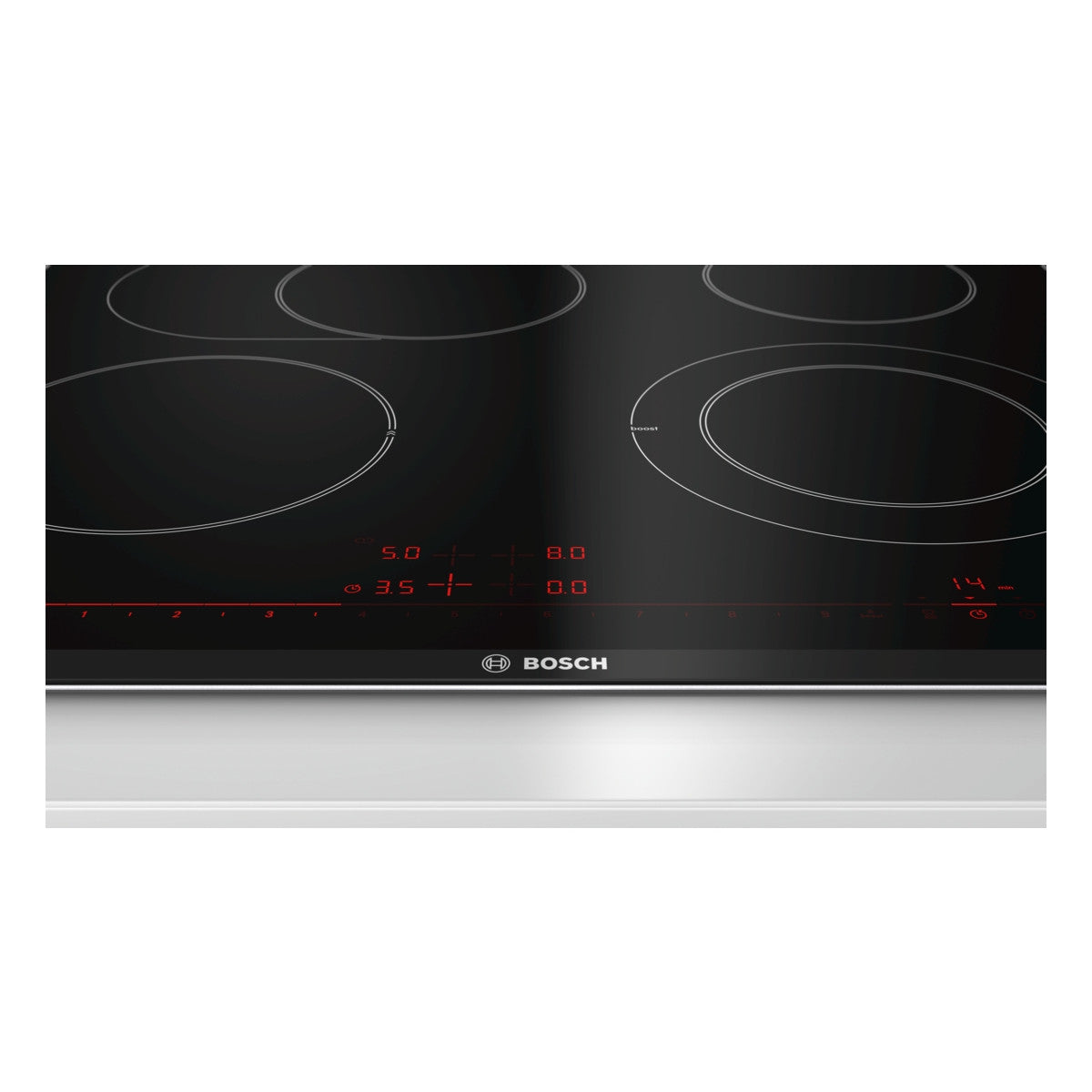 Bosch Serie 8 PKN675DP1D piano cottura Nero, Acciaio inox Da incasso Ceramica 4 Fornelli