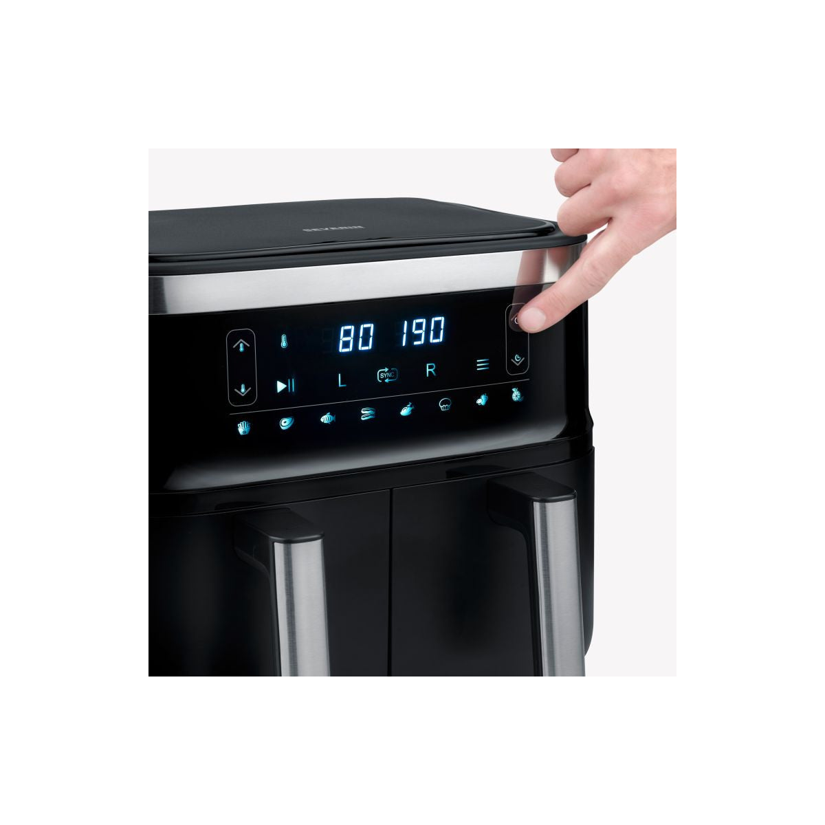 Severin FR 2463 Friggitrice ad aria calda Doppia 8 L Indipendente 2600 W Nero