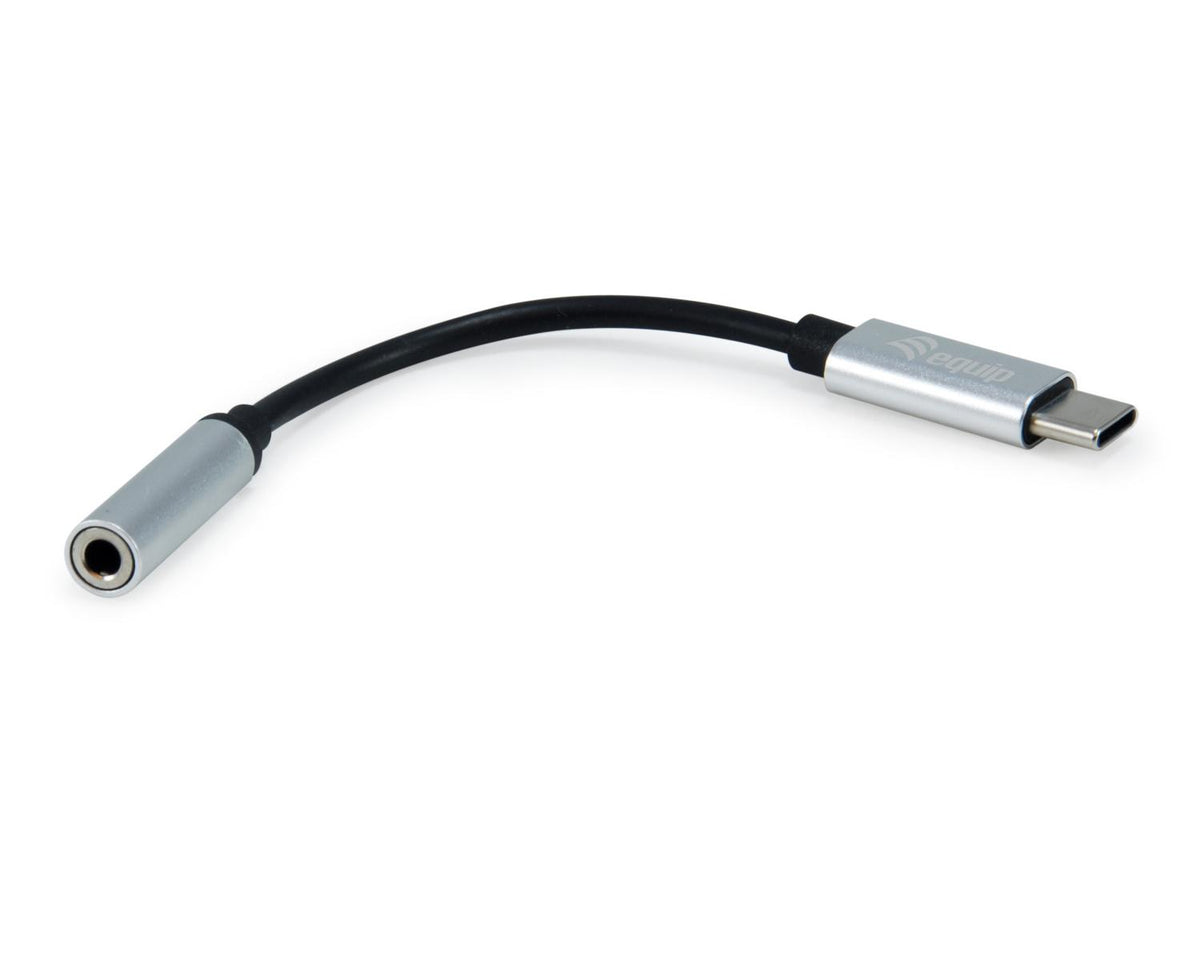 Equip 133474 cavo per cellulare Nero, Argento 0,15 m USB-C 3,5 mm