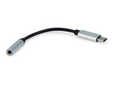 Equip 133474 cavo per cellulare Nero, Argento 0,15 m USB-C 3,5 mm