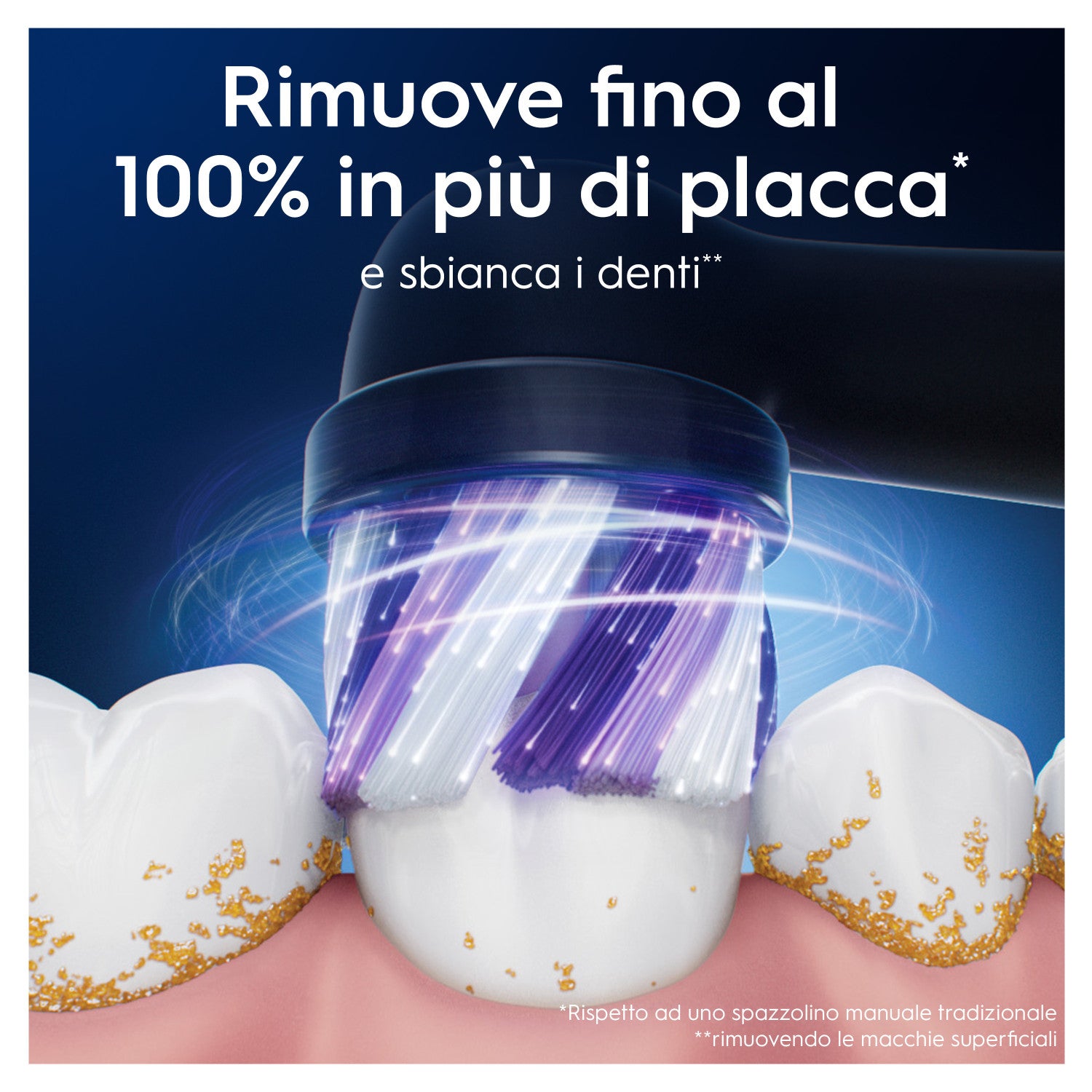 Oral-B Testine di Ricambio iO Series Radiant White Black, testine rotonde di ricambio originali, setole angolate per una rimozione più profonda della placca, con petali lucidanti per lo sbiancamento dei denti, 3