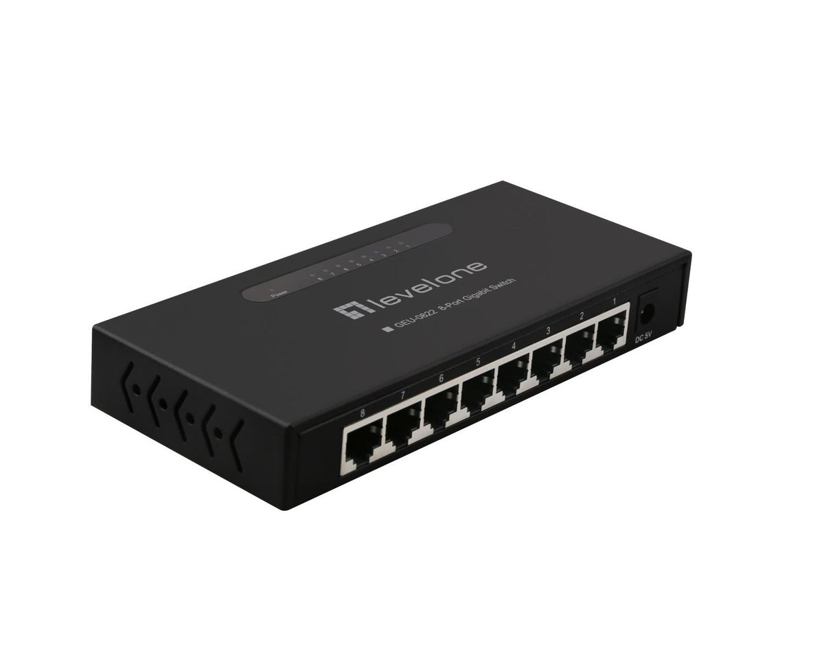 LevelOne GEU-0822 switch di rete Non gestito Gigabit Ethernet (10/100/1000) Nero
