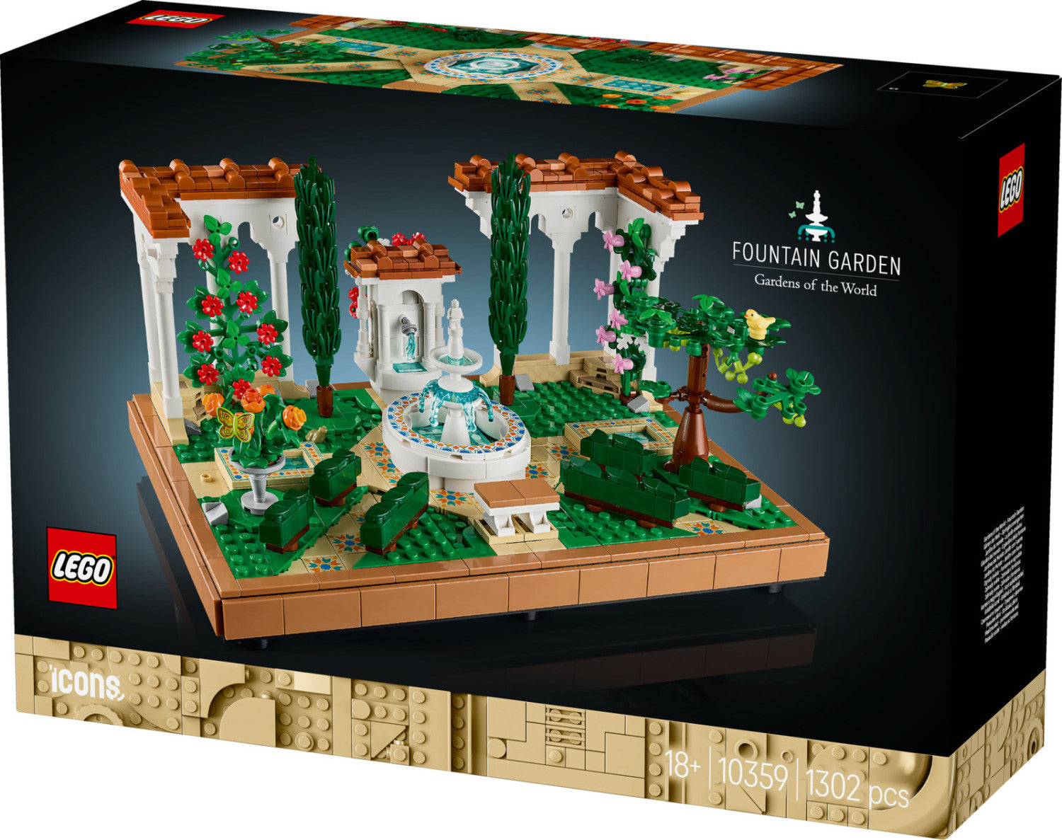 LEGO Icons 10359 Giardino della Fontana Set da Costruzione 1302 Pezzi 18 Anni