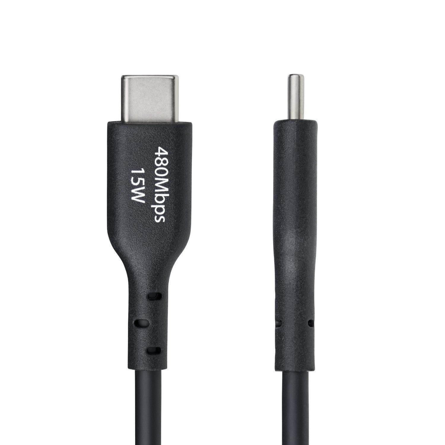 StarTech.com Cavo di ricarica USB-A a USB-C da 15cm, Cavetto di ricarica e sincronizzazione USB 2.0 3A, rivestimento in TPE - Nero