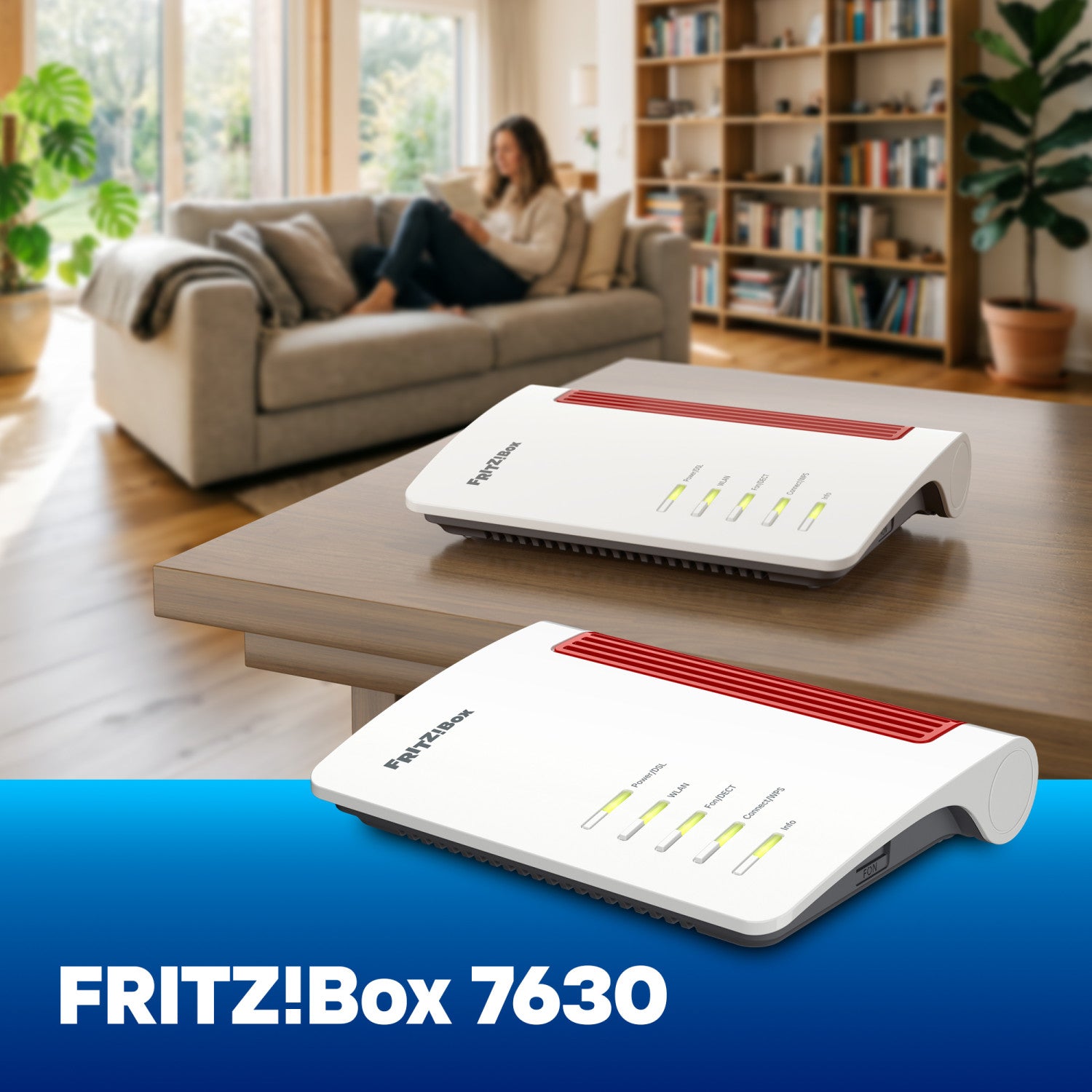 Box FRITZ 7630 EDITION INTERNATIONAL router wireless 2.5 Gigabit Ethernet Dual-band (2.4 GHz/5 GHz) Bianco, Rosso