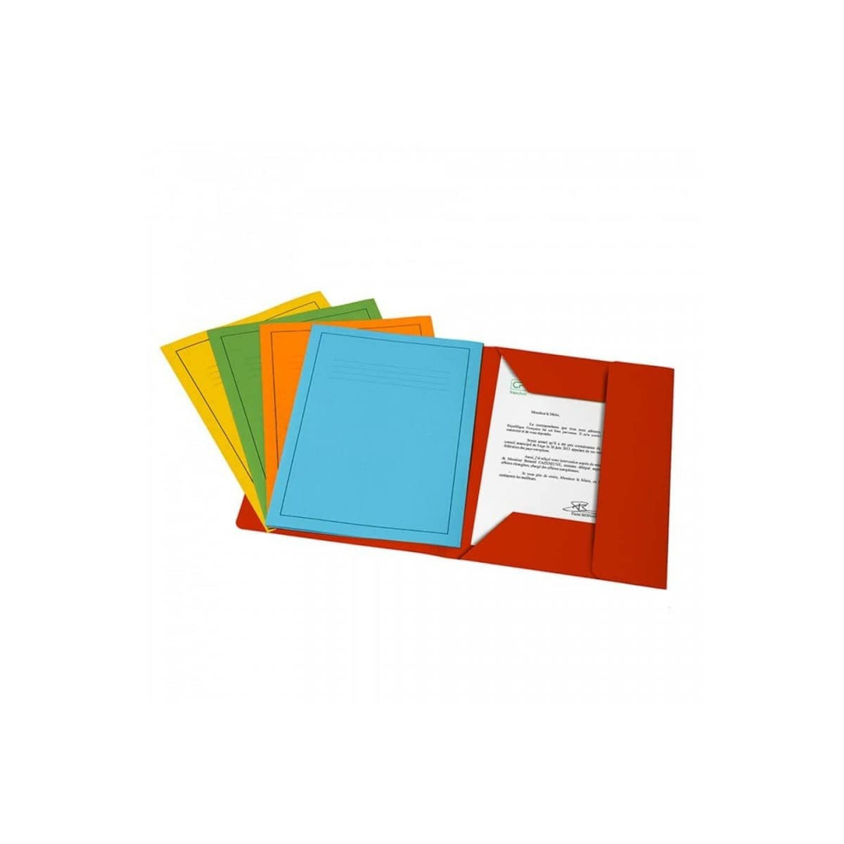 Fraschini Cartellina a 3 Lembi Bristol 200 g/m² Con Stampa Blu 25x33 cm - Conf. 25 Pz