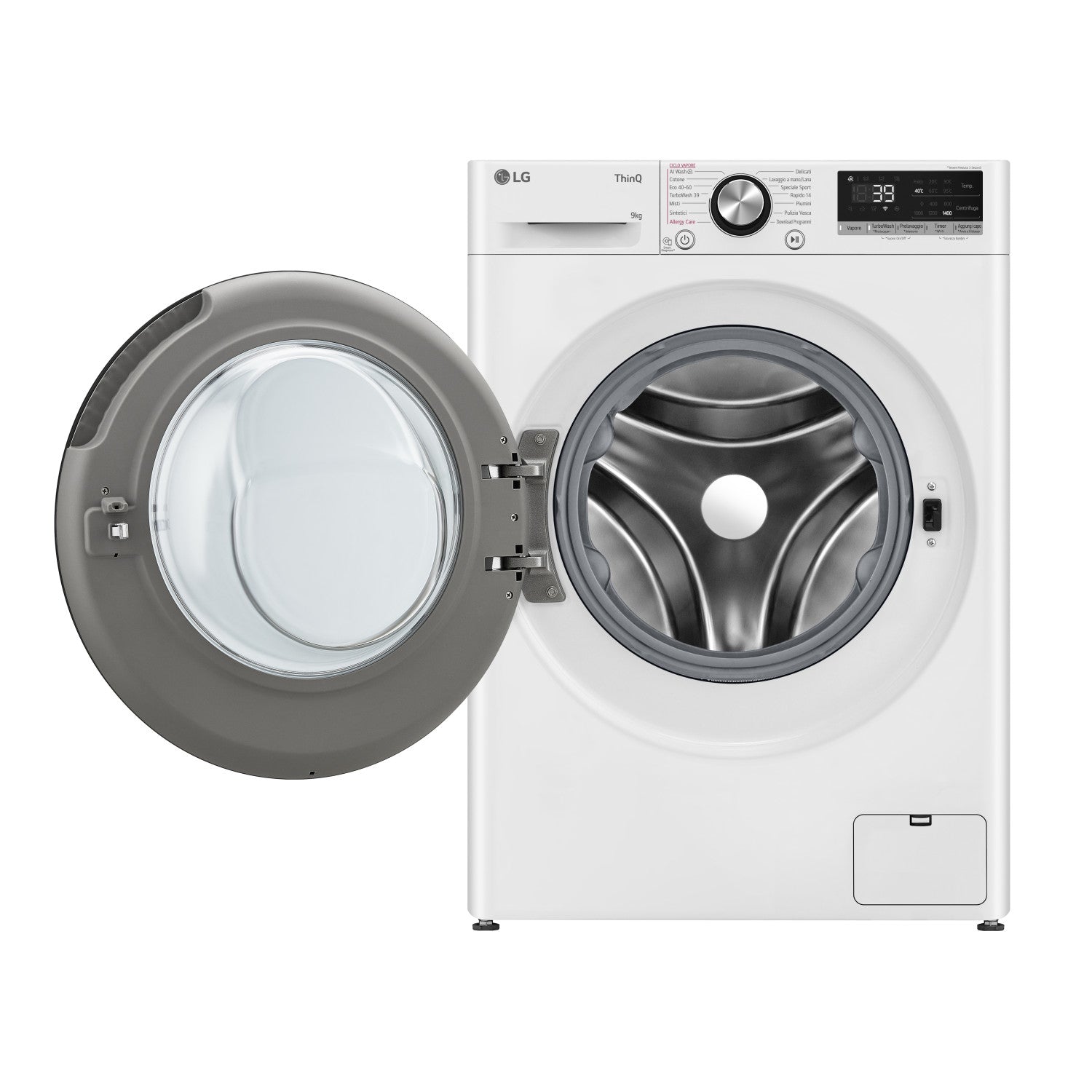 Lg F4R7009TSWB Lavatrice 9kg AI DD Classe A 1400 giri TurboWash Vapore Bianco