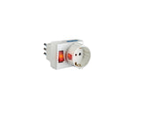 Poly Pool PP2380 Adattatore Spina 10 3 Prese Fuori Asse E Interruttore Luminoso Salvaspazio Piccola Bianco