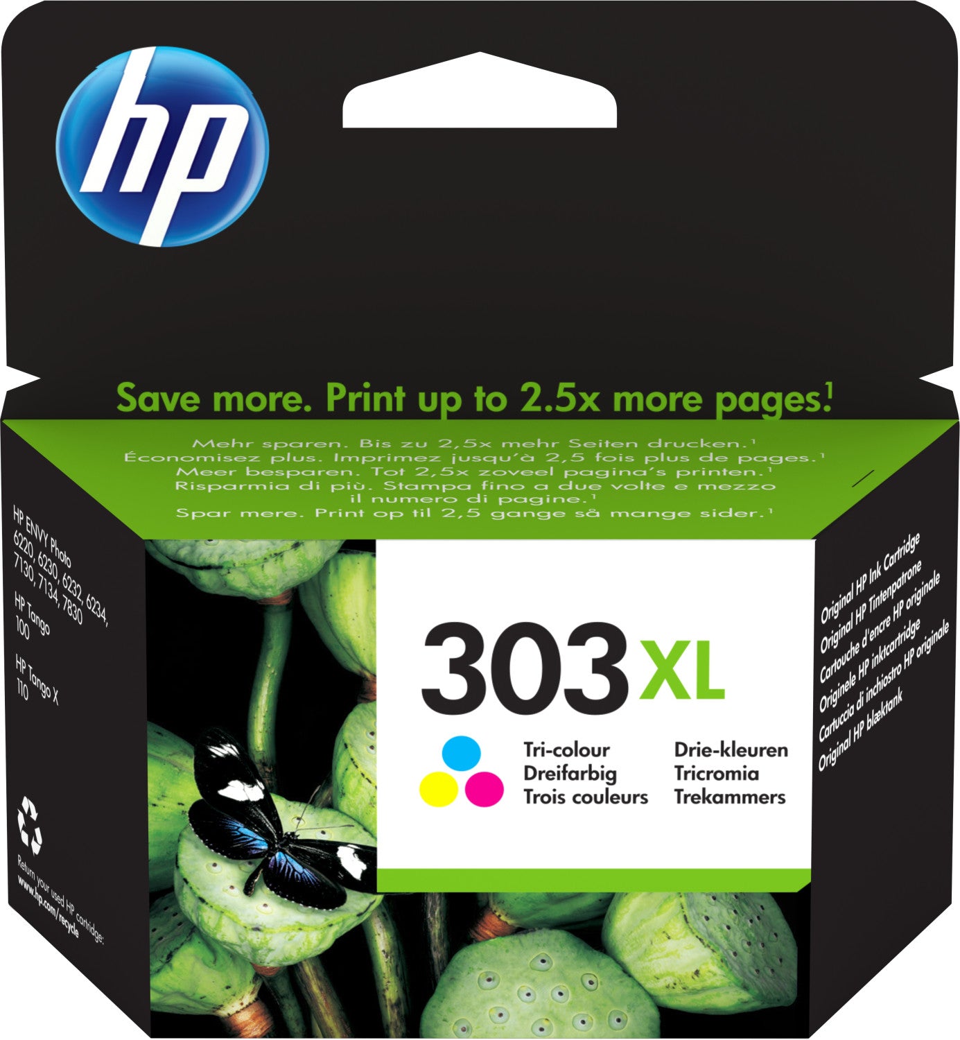 Cartuccia di Inchiostro Originale HP T6N03AE 303XL Alta Capacita' 303XL Ciano Magenta Giallo per Envy 6200 7100 7134 7220e