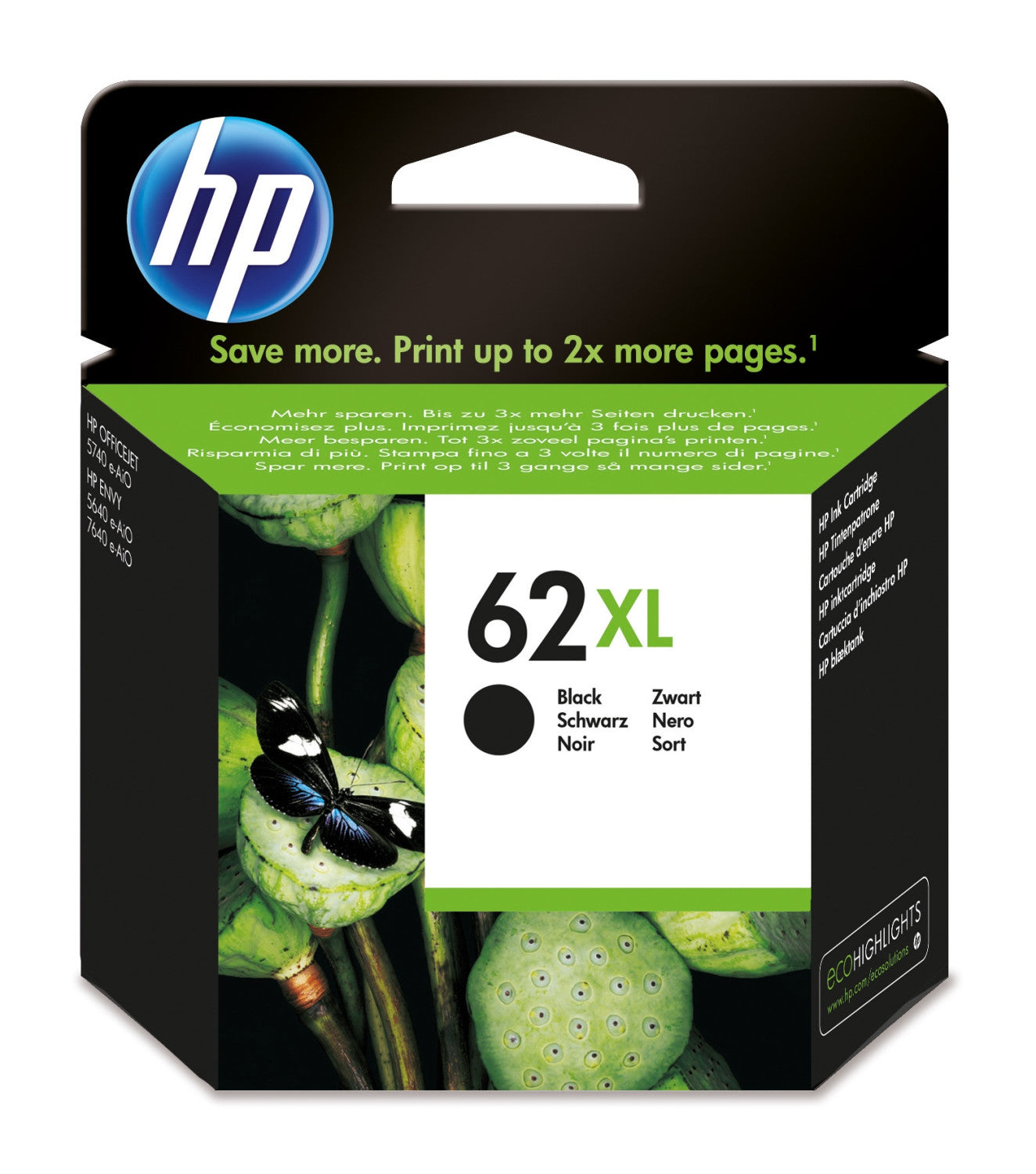 HP 62XL High Yield Black Original Ink Cartridge cartuccia d'inchiostro 1 pz Resa elevata (XL)