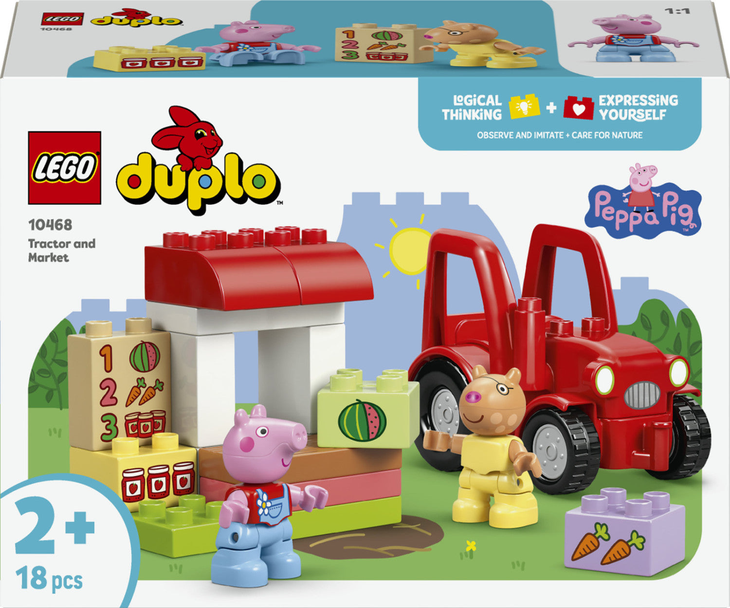 LEGO DUPLO Peppa Pig Trattore e Mercato 10468 18 pezzi da 2 anni