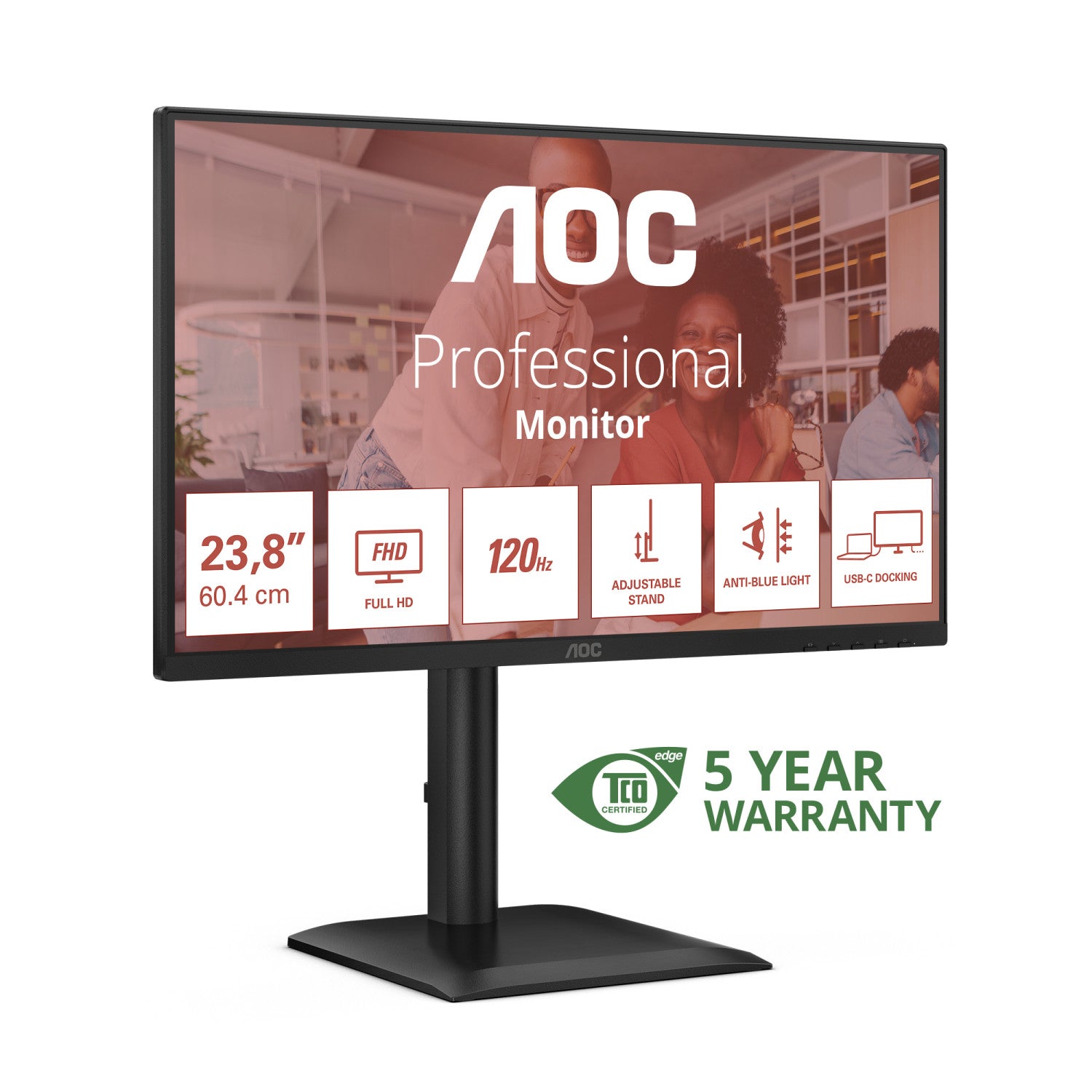 AOC E4 24E4CV Monitor PC 60,5 cm (23.8") 1920 x 1080 Pixel Full HD LED Nero