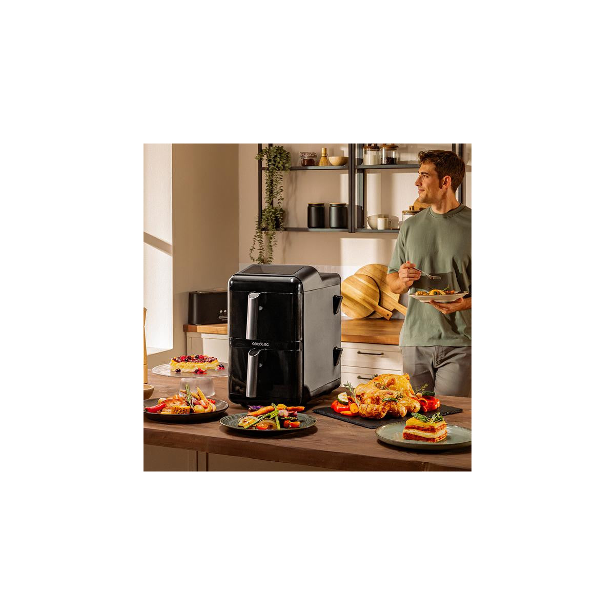 Cecotec A01_EU01_109325 friggitrice Doppia 12 L Indipendente 2900 W Friggitrice ad aria calda Nero