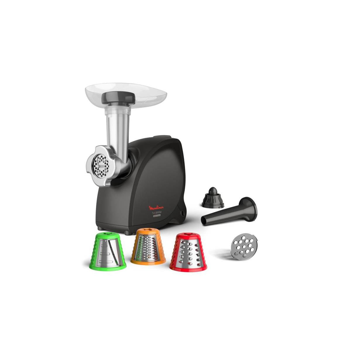 Moulinex ME472832 tritacarne 2000 W Nero, Acciaio inox