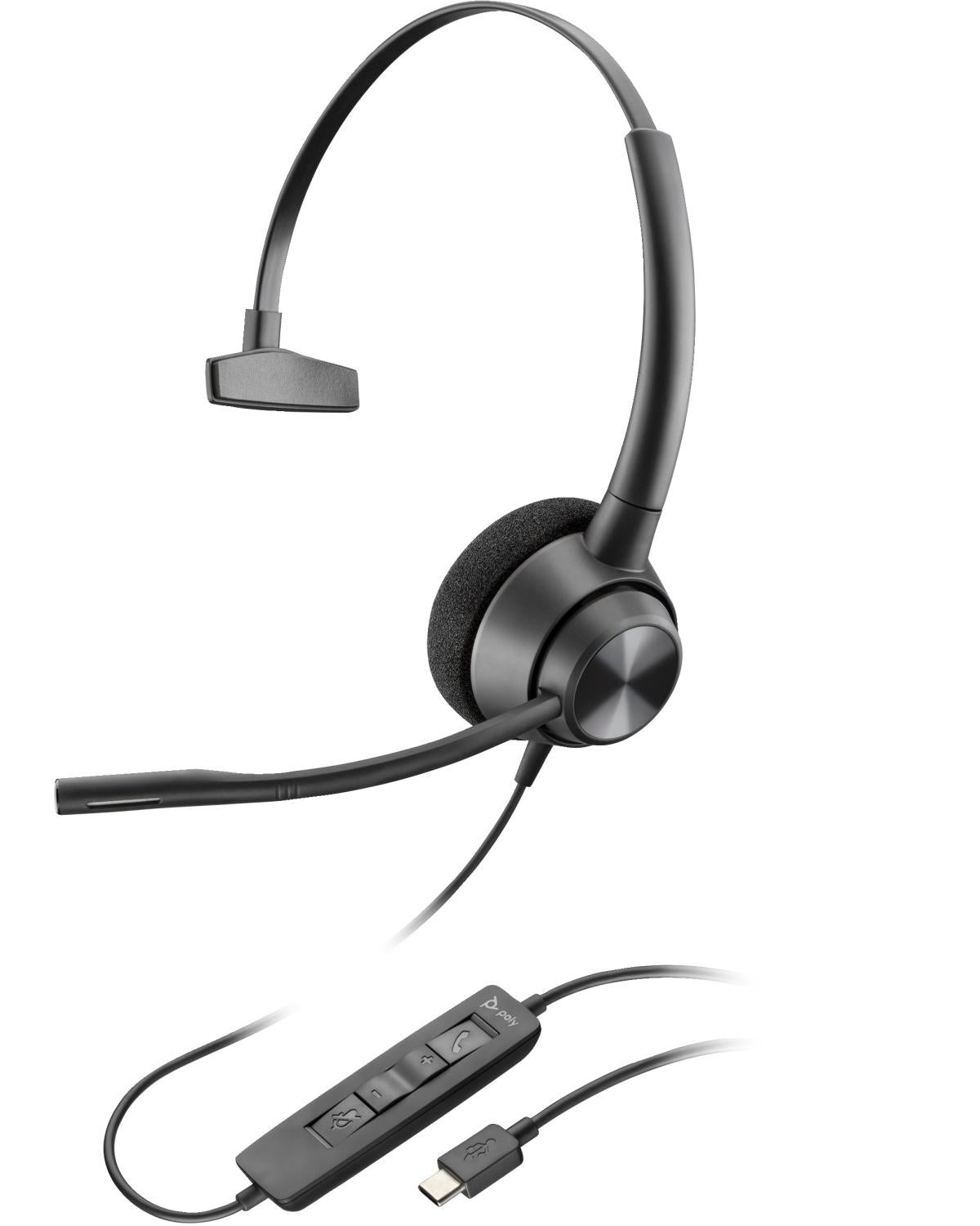 POLY Cuffie monoaurali EncorePro 310 USB C TAA