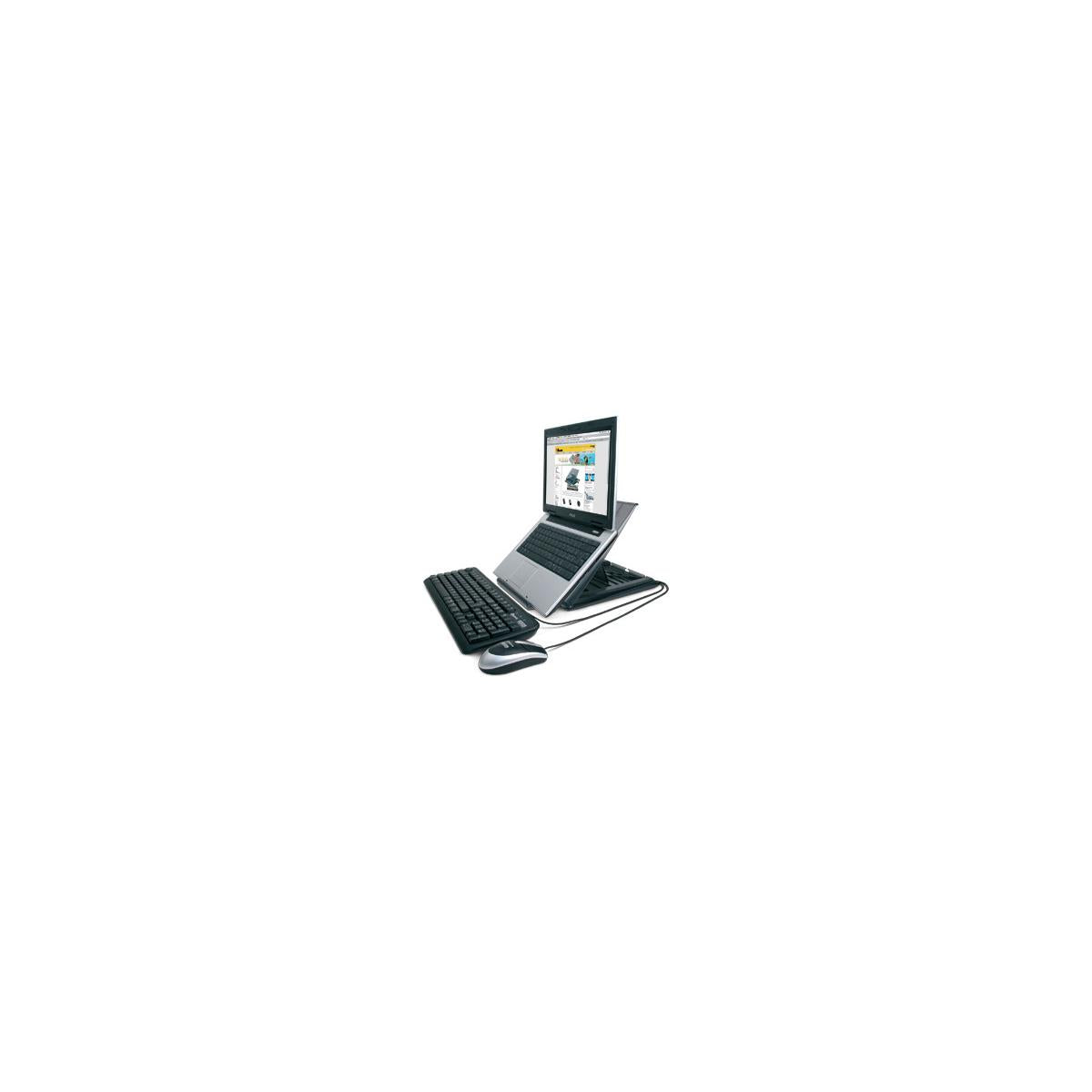 Hamlet XTMS100KM Tiramisù Notebook stand with keyboard and mouse Nero
