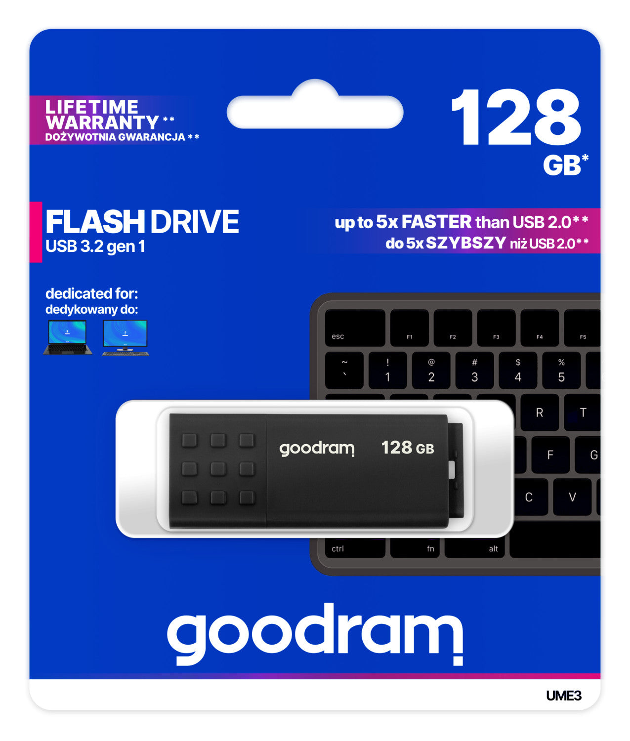 Goodram UME3 unità flash USB 128 GB USB tipo A 3.2 Gen 1 (3.1 Gen 1) Nero