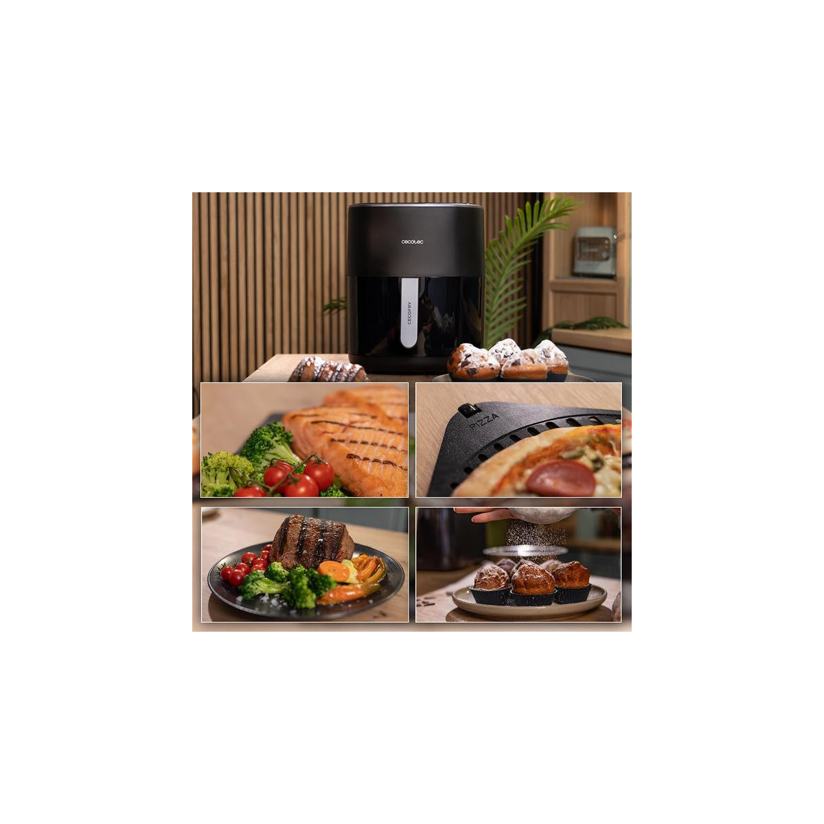 Cecotec Cecofry Grill Duoheat 6500 Friggitrice ad aria calda Singolo 6,5 L Indipendente 2200 W Nero