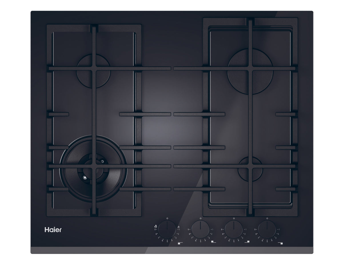 Haier Series 4 HAVG6BF4TB-PB Piano cottura Nero Da incasso 60 cm Gas 4 Fornelli