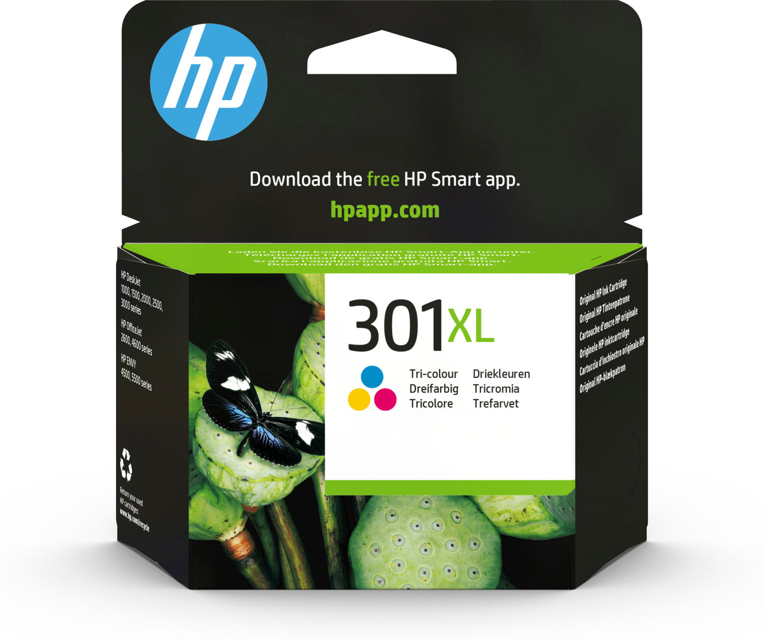 HP 301XL CH564EE UUS High Yield Tri Color Original Ink Cartridge Cartuccia d'Inchiostro 1 pz Resa Elevata XL Ciano Magenta Giallo