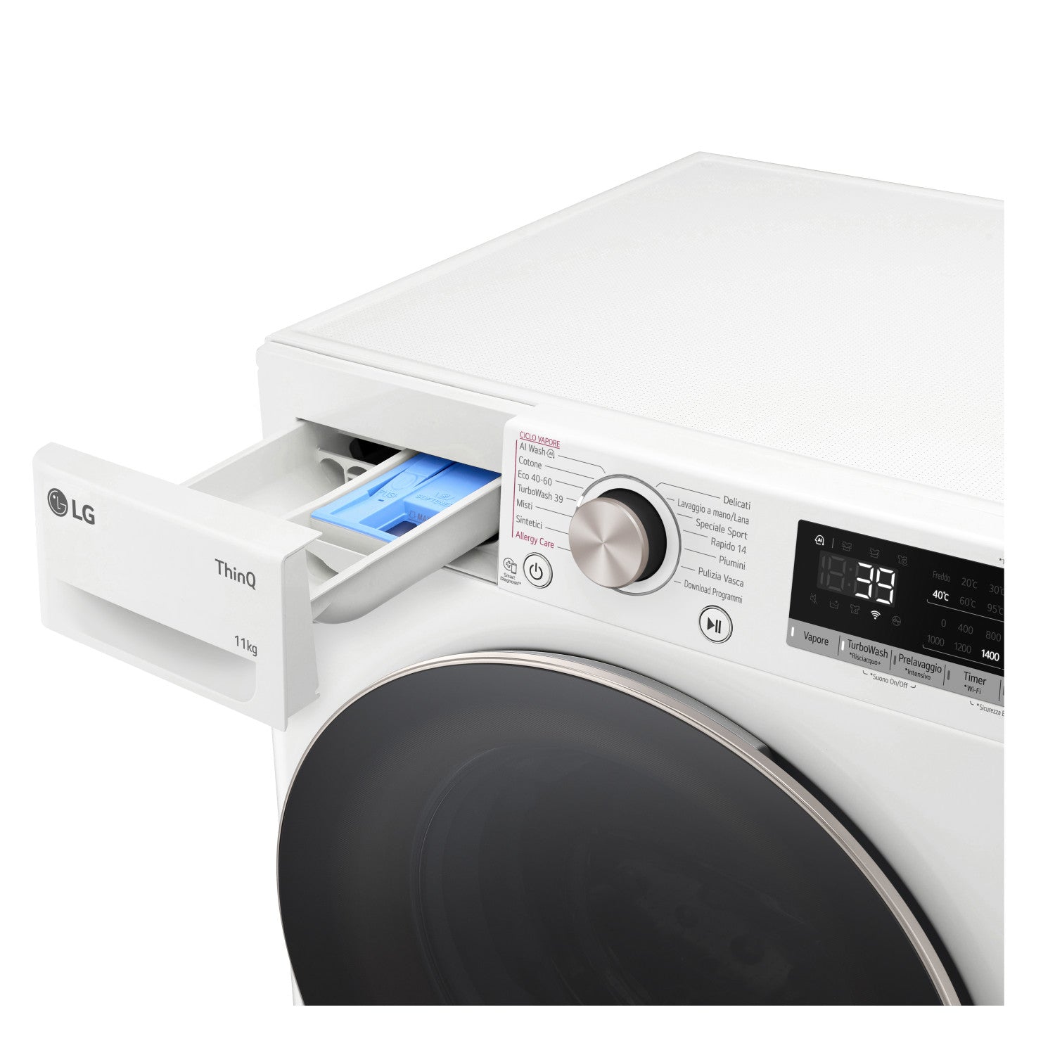 LG F4R7011TSWG Lavatrice 11kg AI DD Classe A 1400 giri TurboWash Vapore Bianco