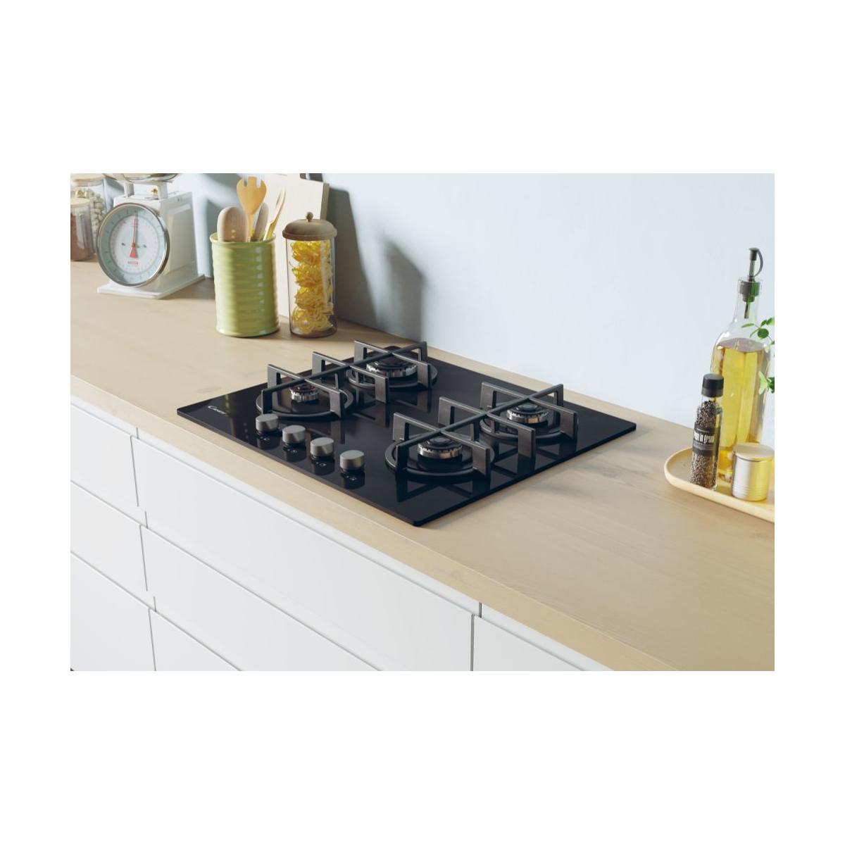 Candy CVG6B Piano Cottura da Incasso 59 cm Gas 4 Fornelli Nero