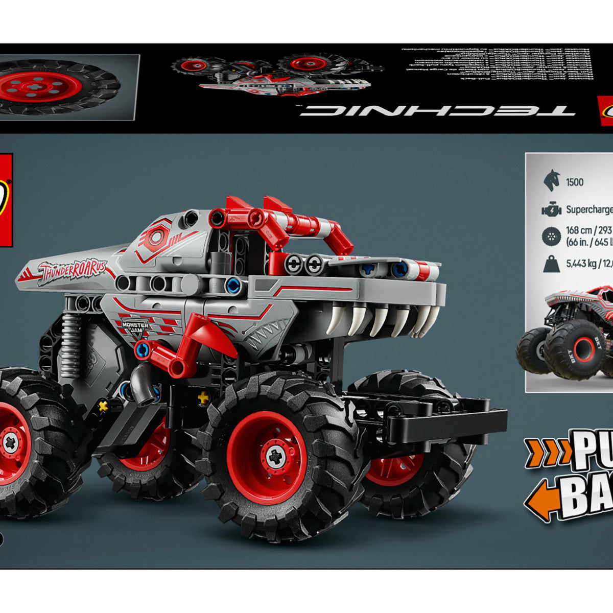 LEGO Technic Monster Jam ThunderROARus Pull Back 42200 Set Costruzioni 232 Pezzi