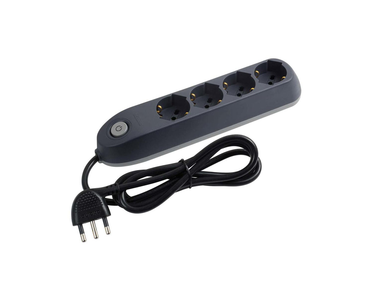 bticino Poker prolunghe e multiple 1,5 m 4 prese AC Interno Grigio