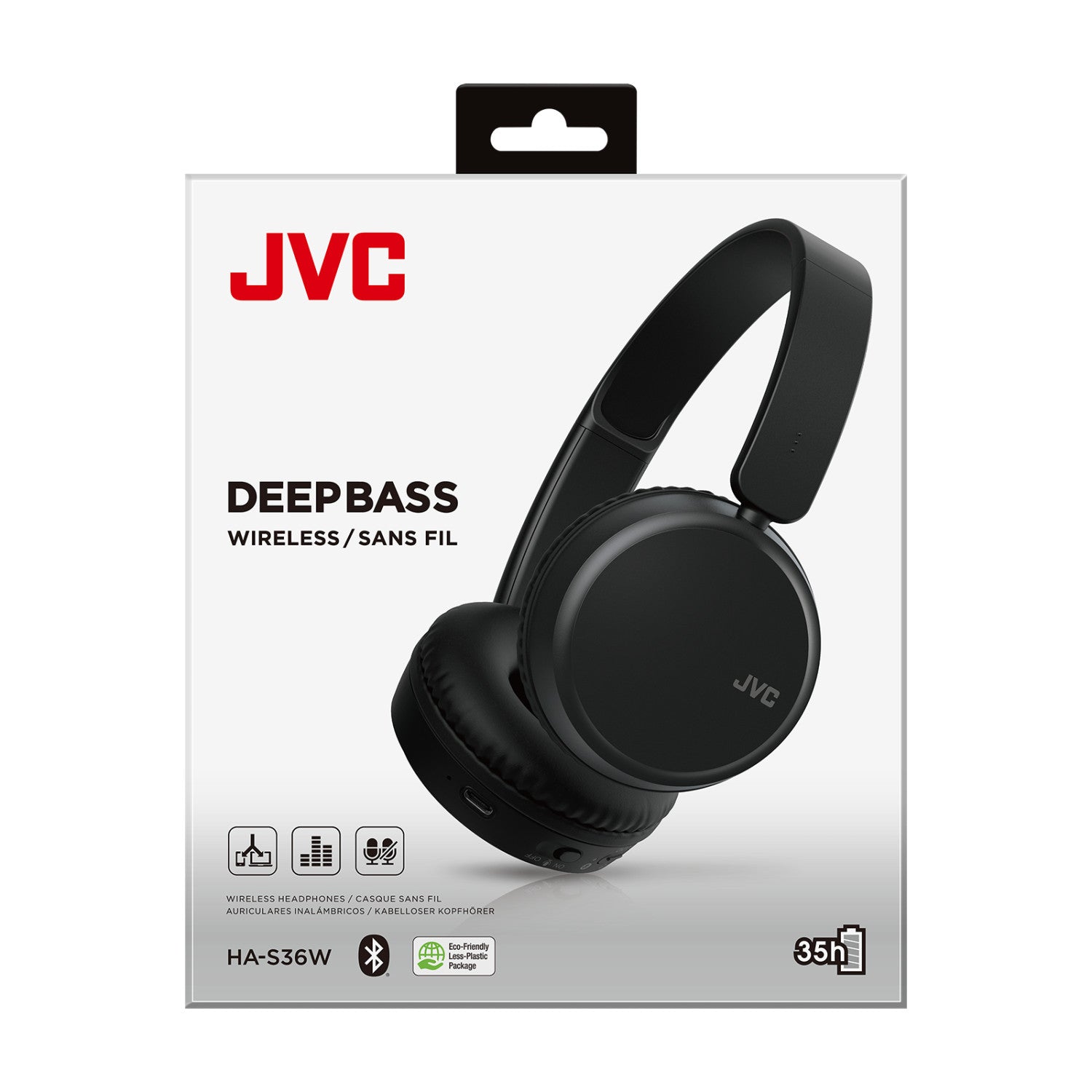 Jvc HA-S36W Cuffie Wireless A Padiglione Musica e Chiamate Bluetooth Nero