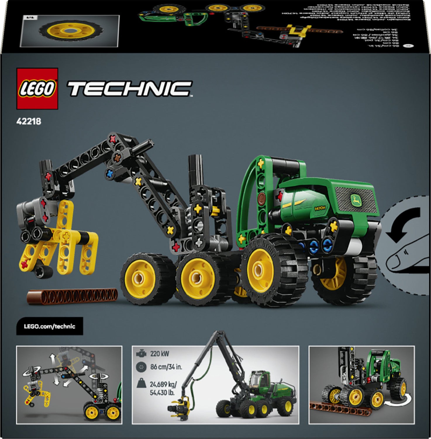 LEGO Technic Mietitrebbia Gommato John Deere 1470H 42218 117 Pezzi dai 7 Anni