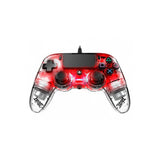 Nacon PS4OFCPADCLRED Compact Controller PS4 Ufficiale Sony PlayStation, Crystal Rosso