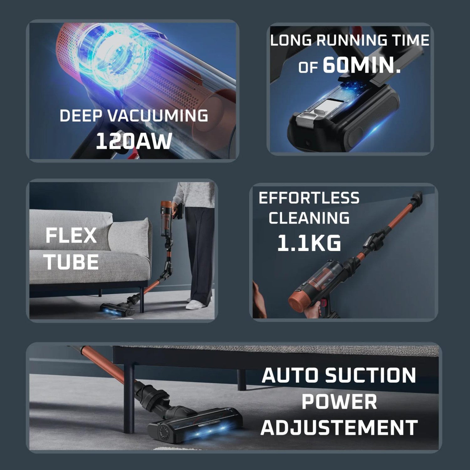 Rowenta X-Force Flex 10.80 Animal X-FORCE FLEX 10.80, Scopa Elettrica Senza Filo, Modello Animal Care, RH7A73