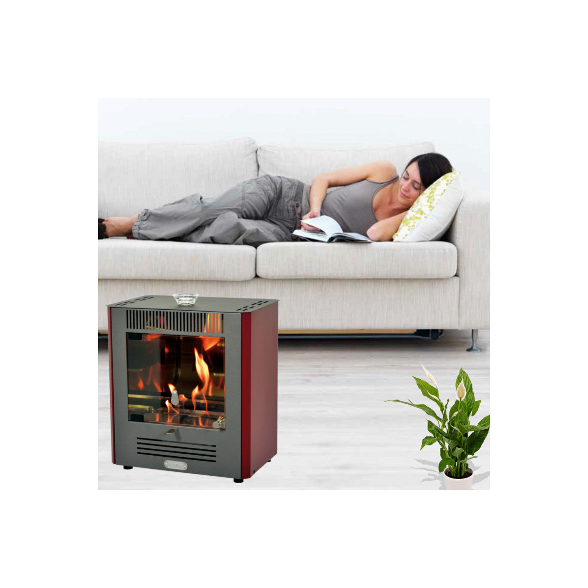 Tecno Air System Biostufa Mini Ruby Libera installazione Bioetanolo Bordeaux